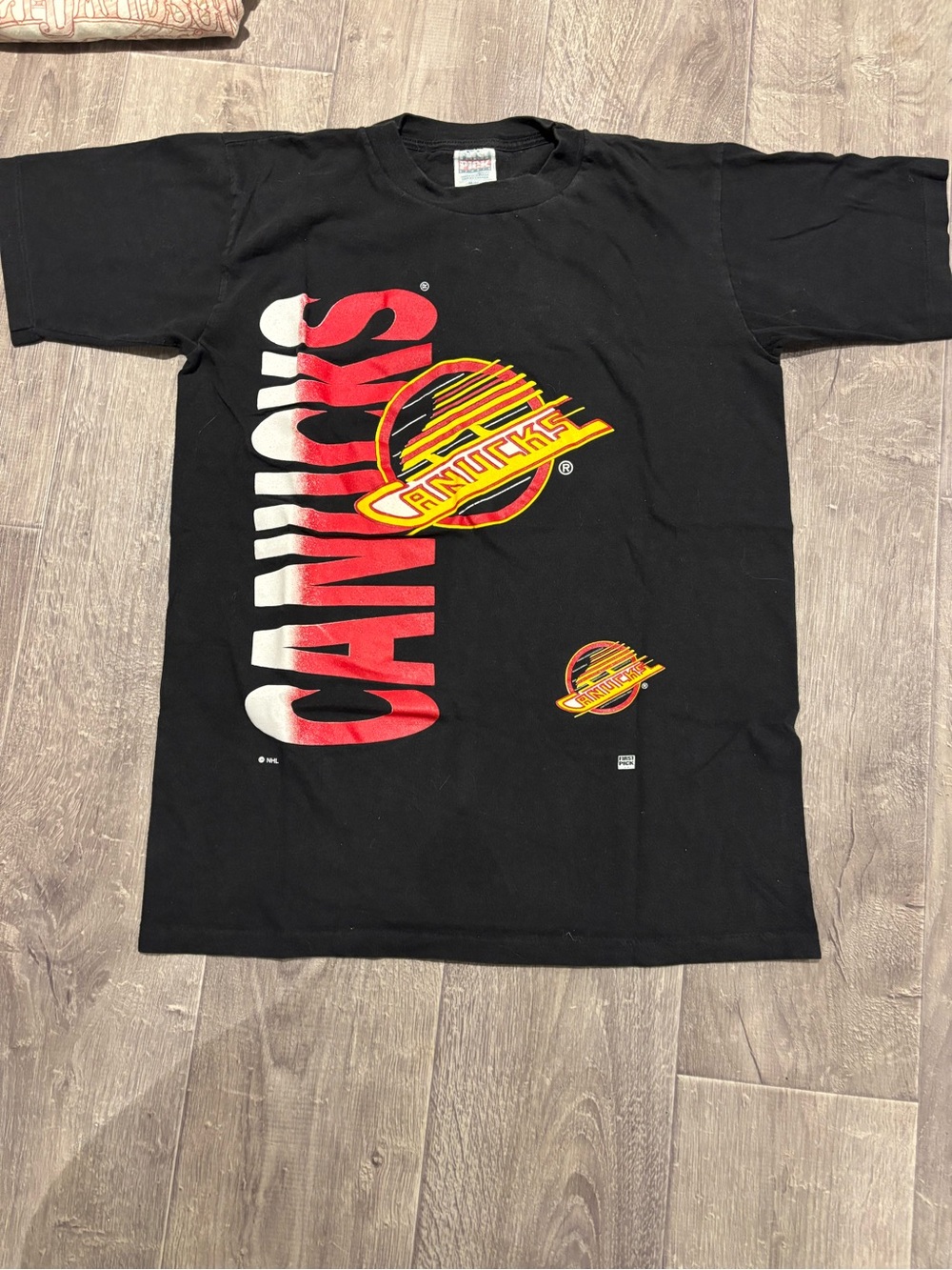 Vancouver Canucks Graphic Tee - Black with Red & Yellow Logo